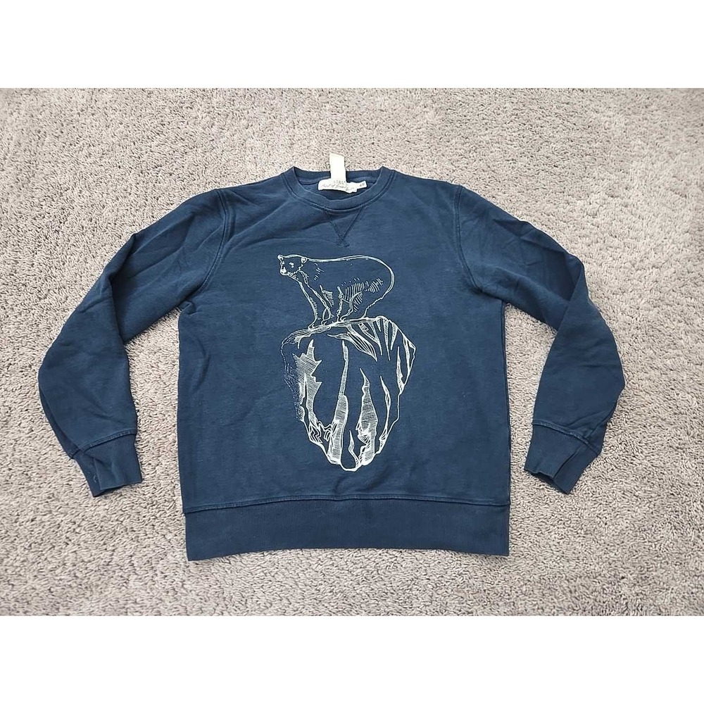 H&M LOGG Sweatshirt‎ Womens M Blue Polar Bear Standing on a Glacier Graphic